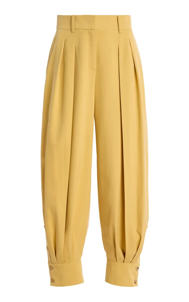 Silk Gabardine Tapered Pants