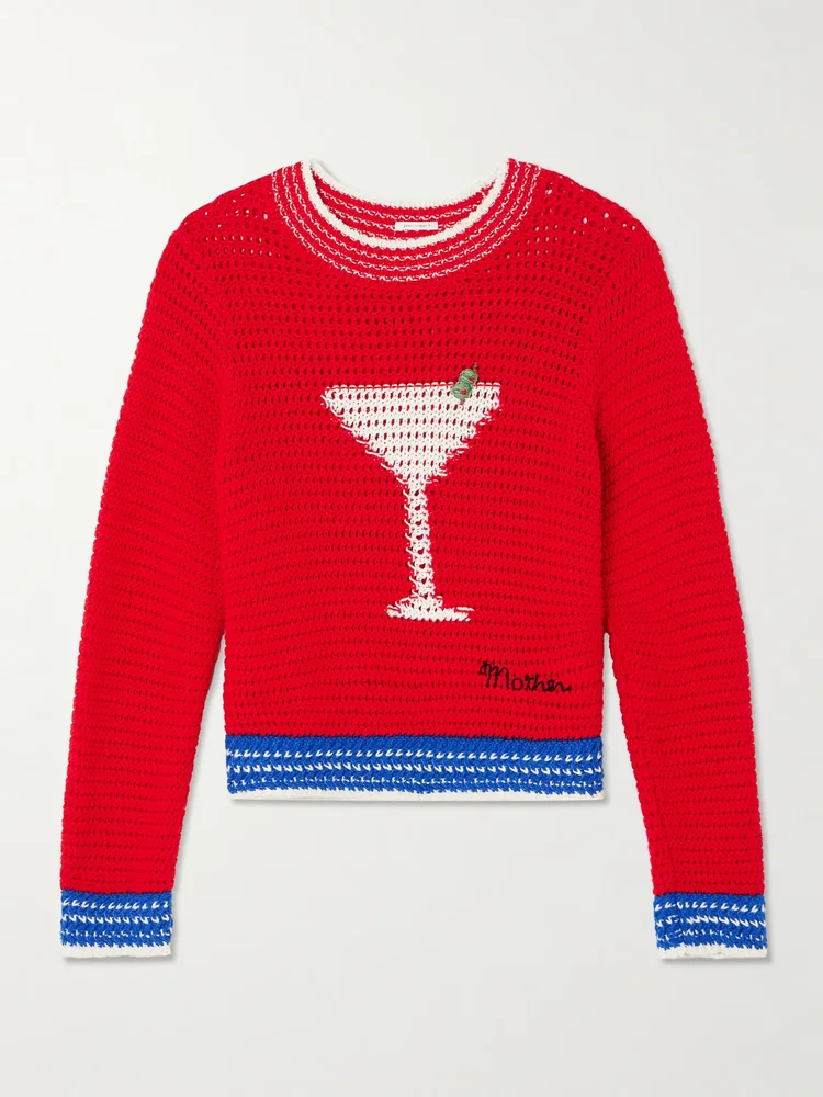 Open-knit cotton sweater
