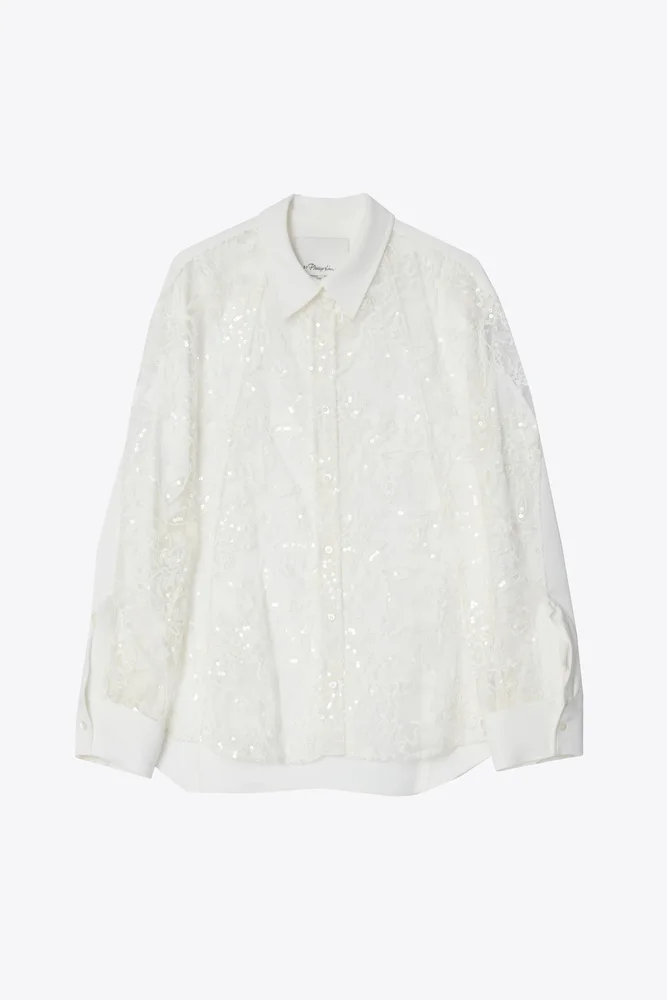 Sequin Lace Oversized Shirt