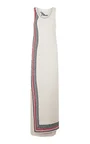 Stripe-Detailed Cotton-Blend Maxi Dress