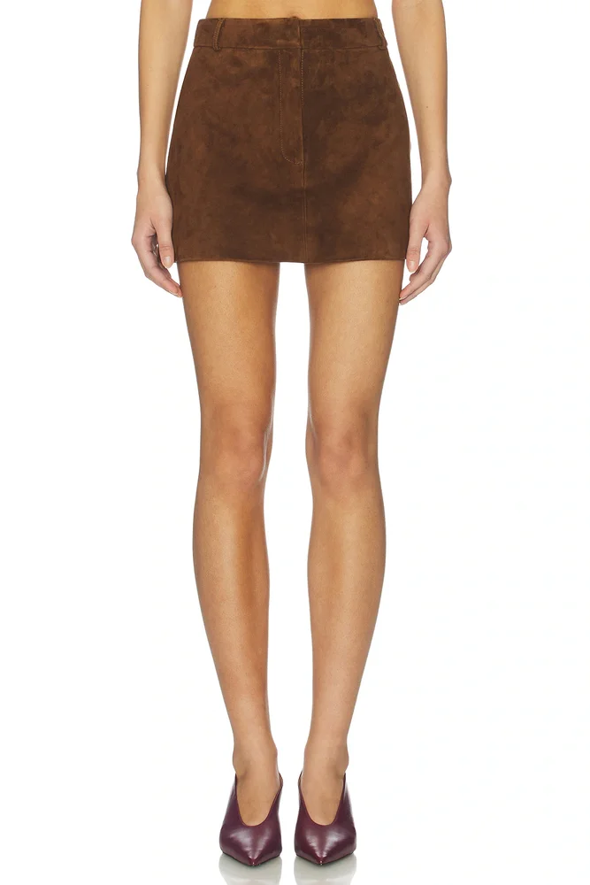 Leather Suede Mini Skirt