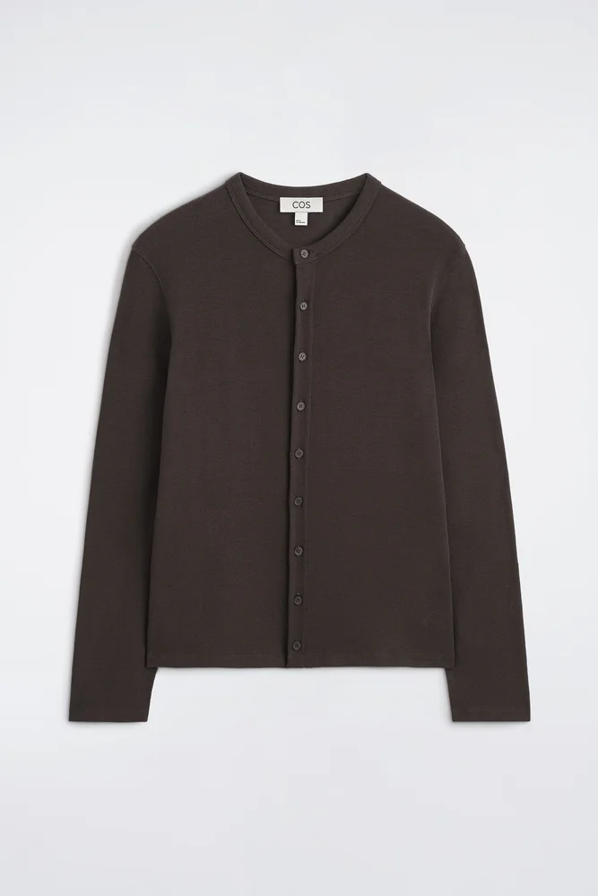 Slim Ribbed Cotton Cardigan