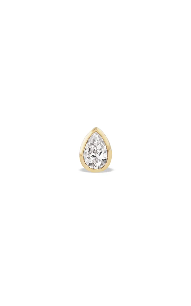 14K Yellow Gold Diamond Single Earring