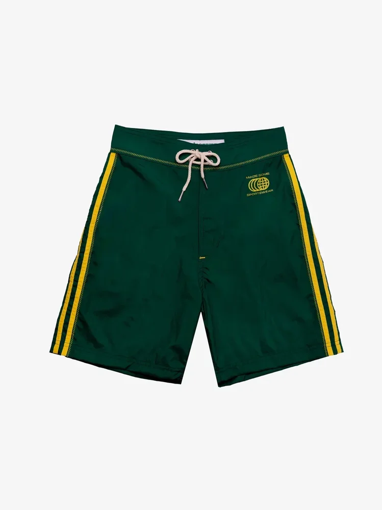 Dark Green & Yellow Made Some Long Shorts