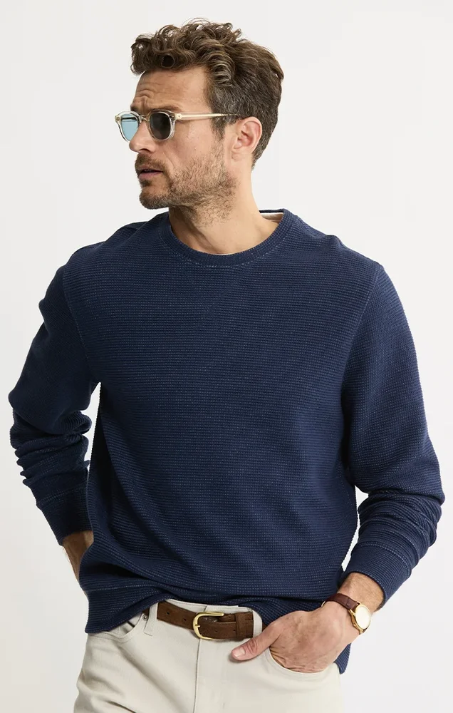 Doubleface Mesh Crewneck Pullover