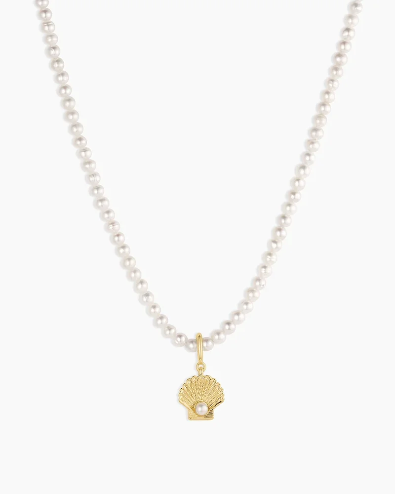 Shell Pearl Charm Necklace