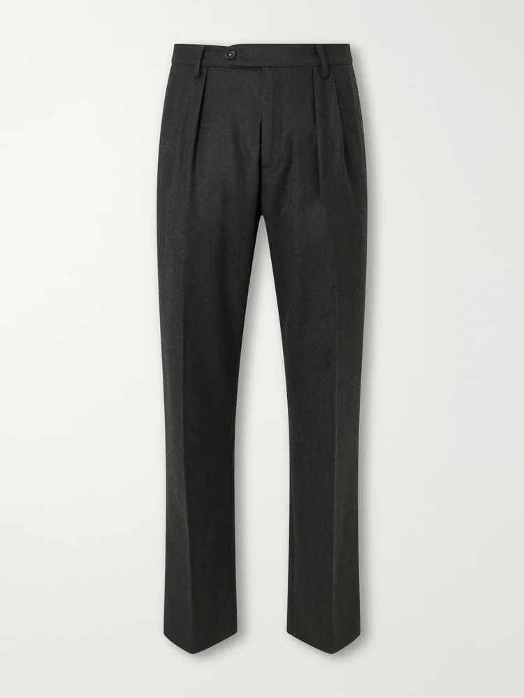 Stan Straight-Leg Pleated Virgin Wool Suit Trousers