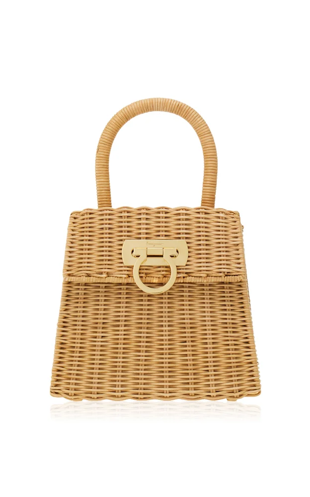 Small Wicker Top Handle Bag
