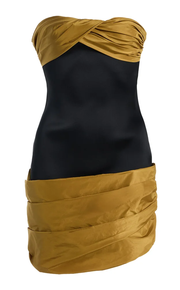 Taffeta-Trimmed Satin-Cady Mini Dress