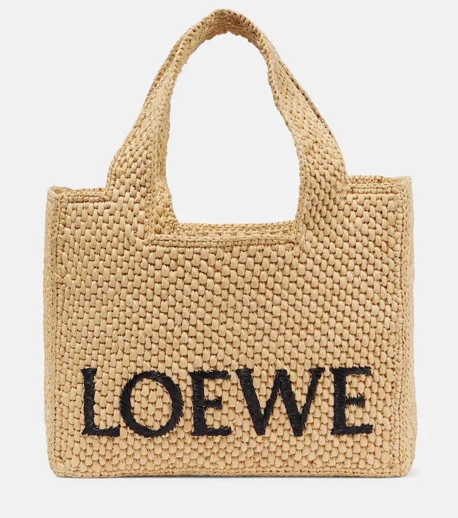 Paula's Ibiza Small logo raffia top-handle bag