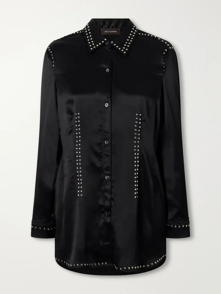 Mystic studded satin shirt