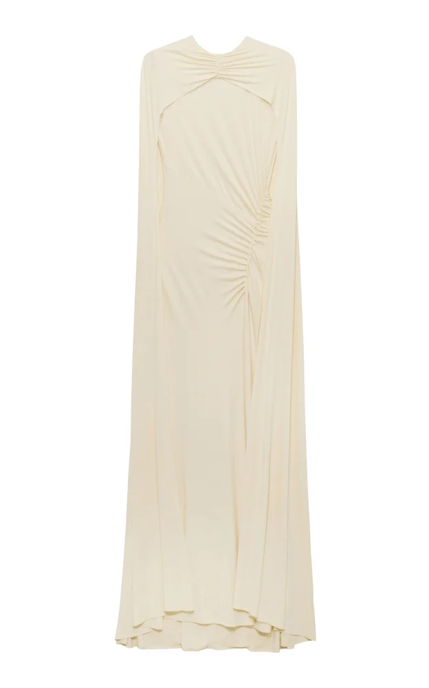 Demi Draped Jersey Cape Gown