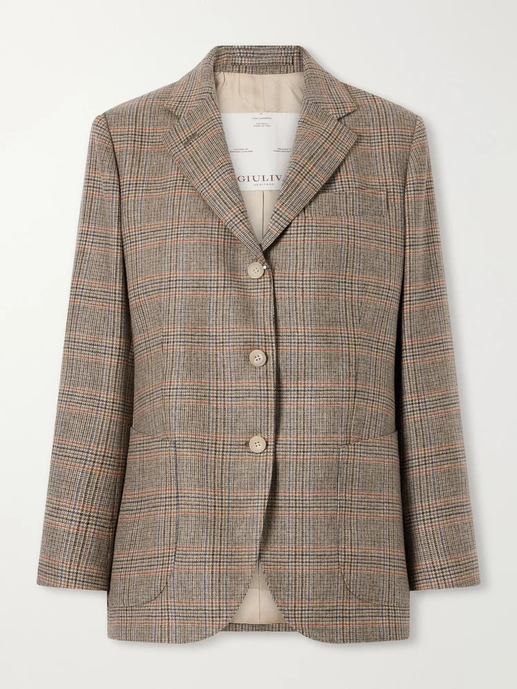 The Andrea Prince of Wales wool and cashmere-blend blazer