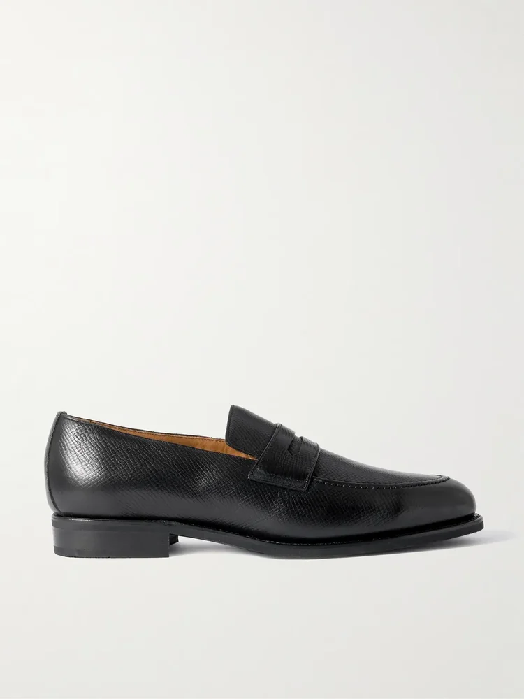 M08 Cross-Grain Leather Penny Loafers