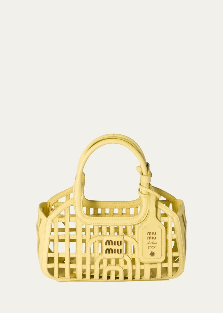 Woven Leather Top-Handle Bag