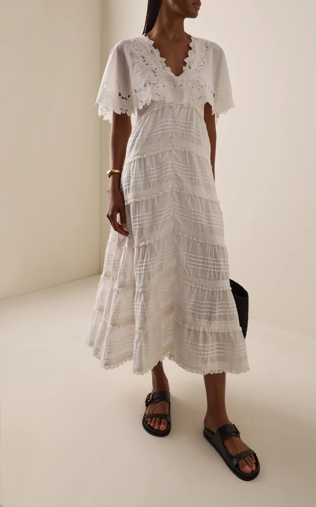 Eleannora Embroidered Cotton Maxi Dress