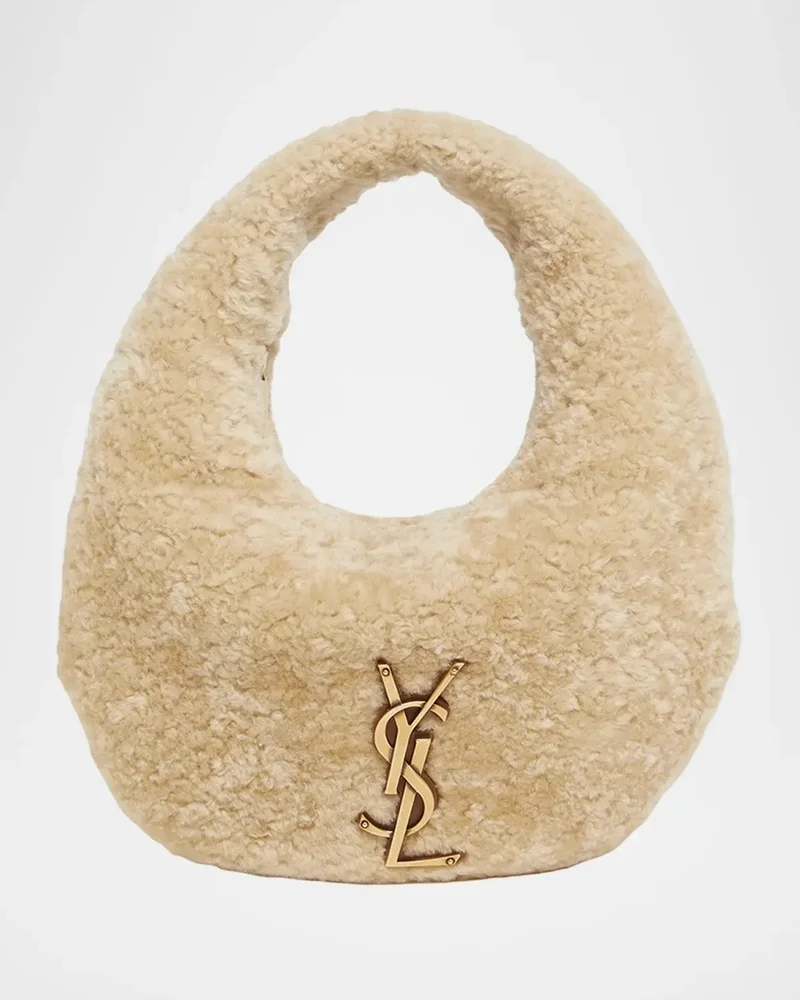 Icare Small YSL Shearling Hobo Bag