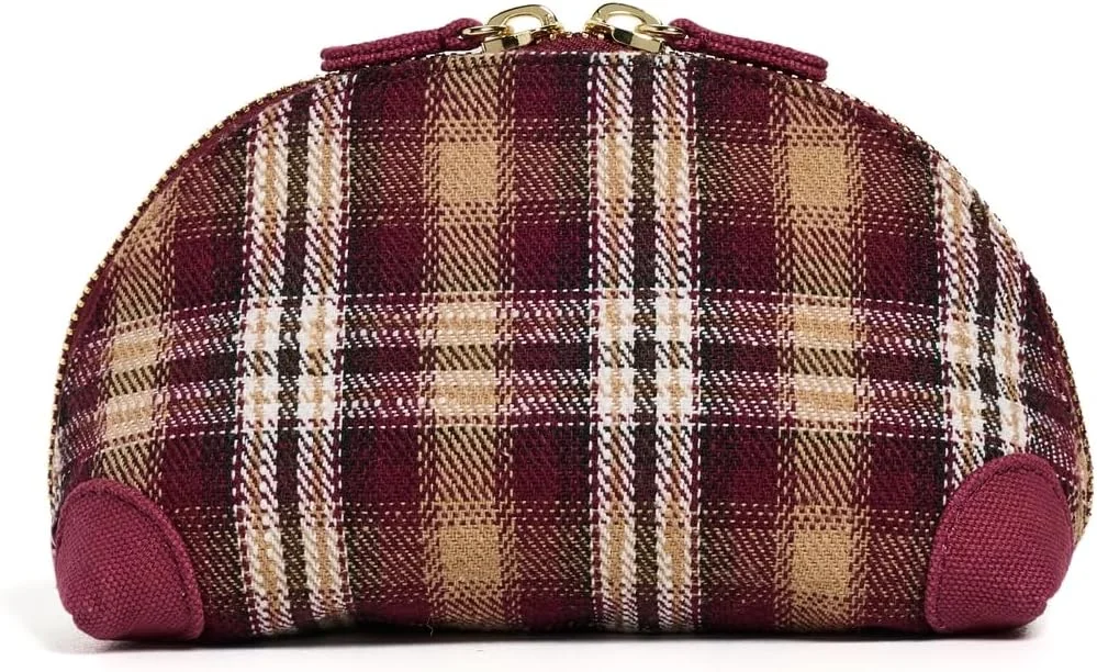 Curved Mini Pouch in Plaid