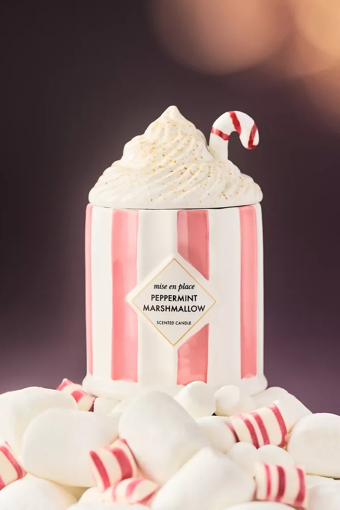 Gourmand Peppermint Marshmallow Ceramic Candle