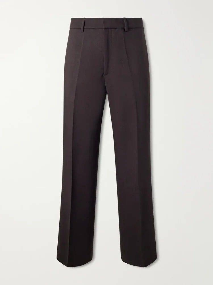 Straight-Leg Wool-Gabardine Suit Trousers