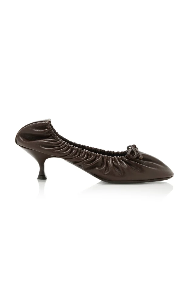 Gather Around Leather Ballet Pumps