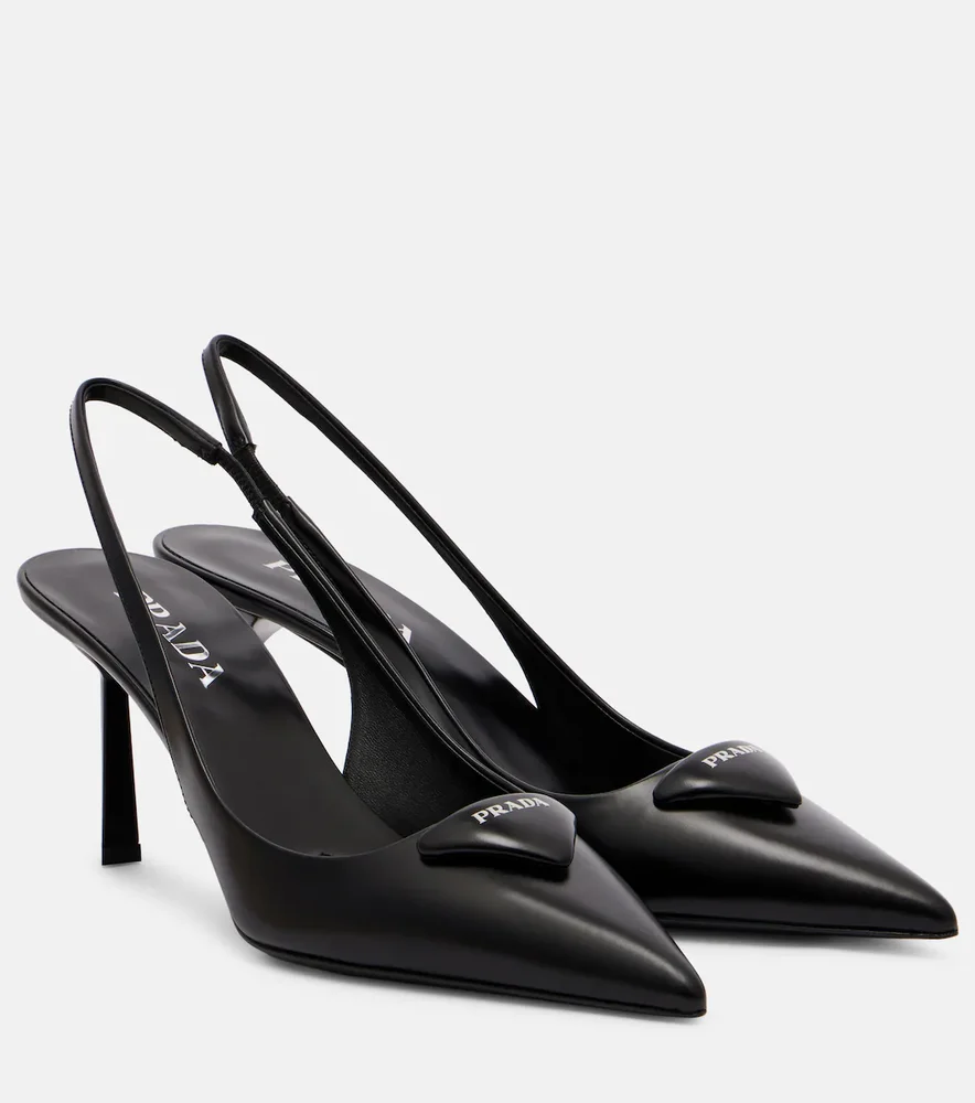 Leather slingback pumps