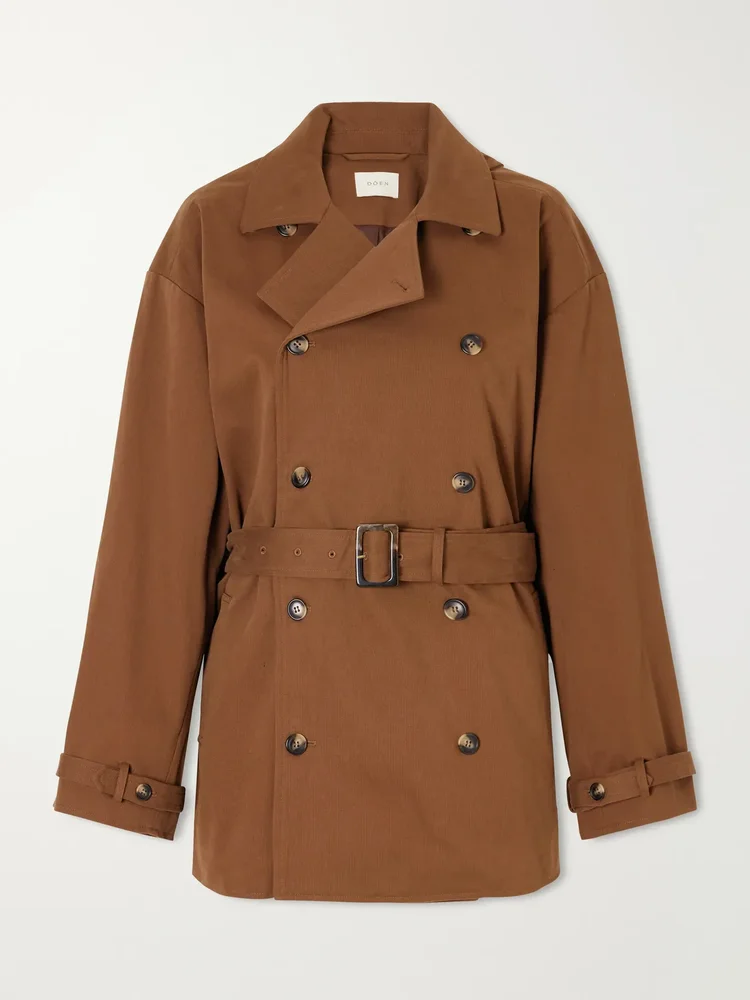 Wolfe belted cotton-blend trench coat