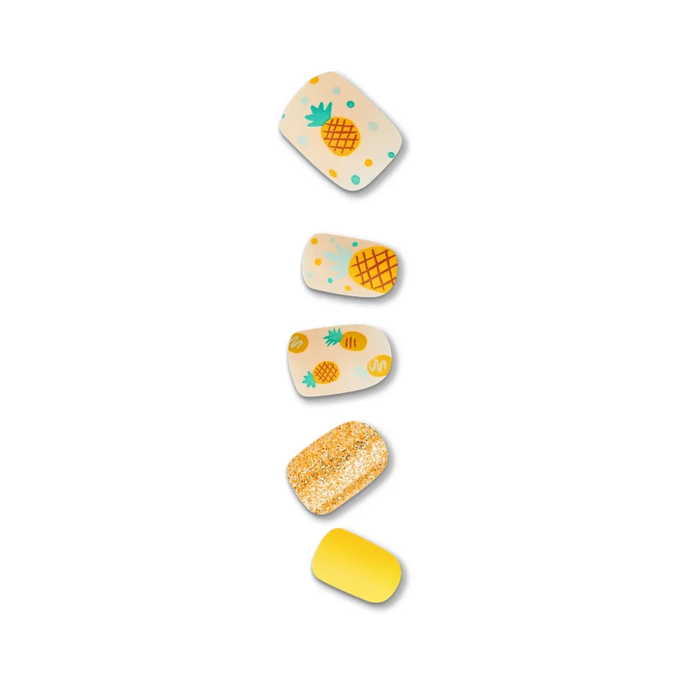 Impress Design No Glue Fake Press On Nails - Sun Daze | Design, Yellow, Short, Squoval, Manicure