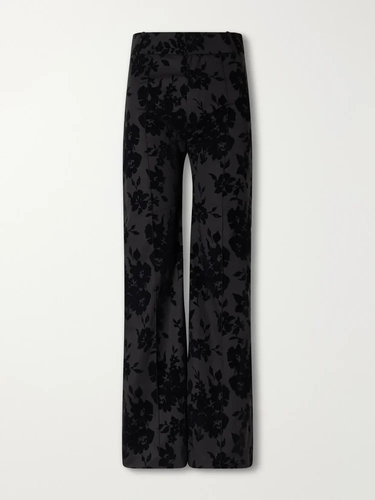 Yoshitomo flocked straight-leg pants