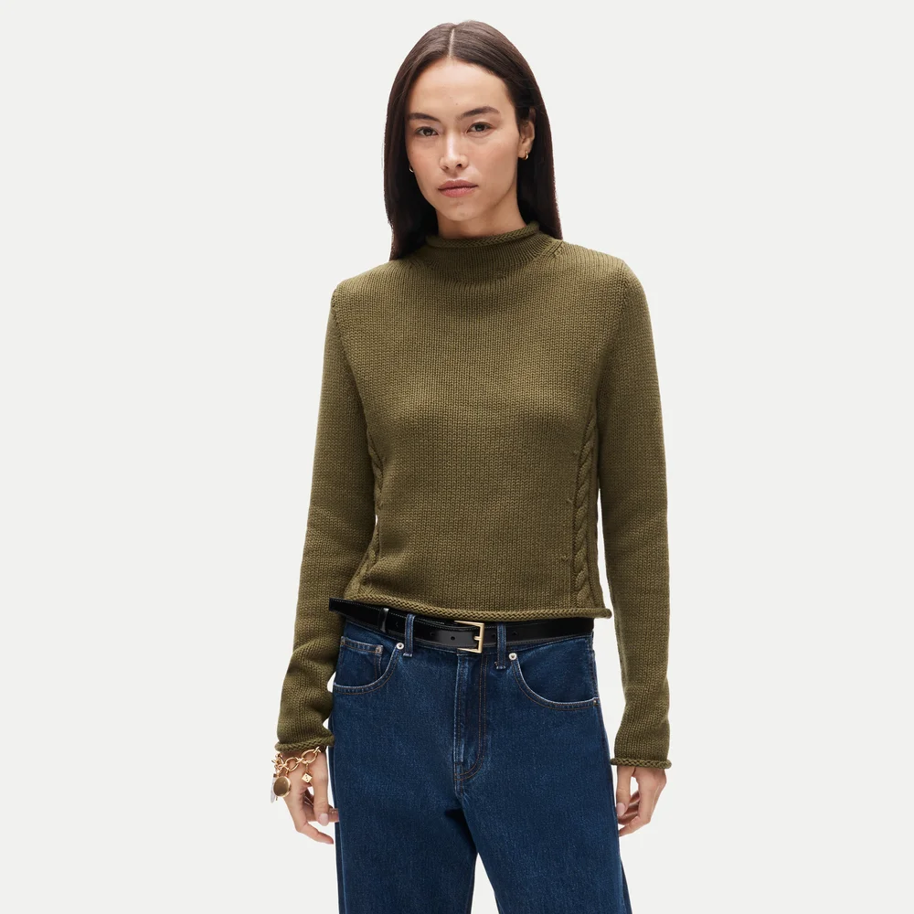 Rollneck™ reversible cardigan