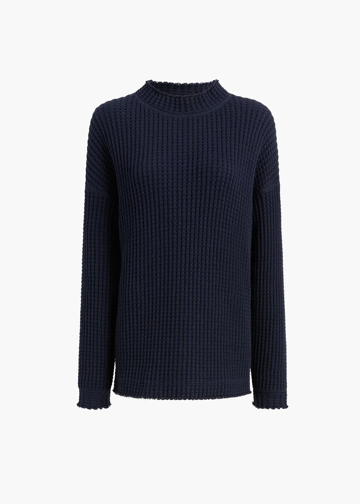 Dylan Top in Dark Navy Waffle