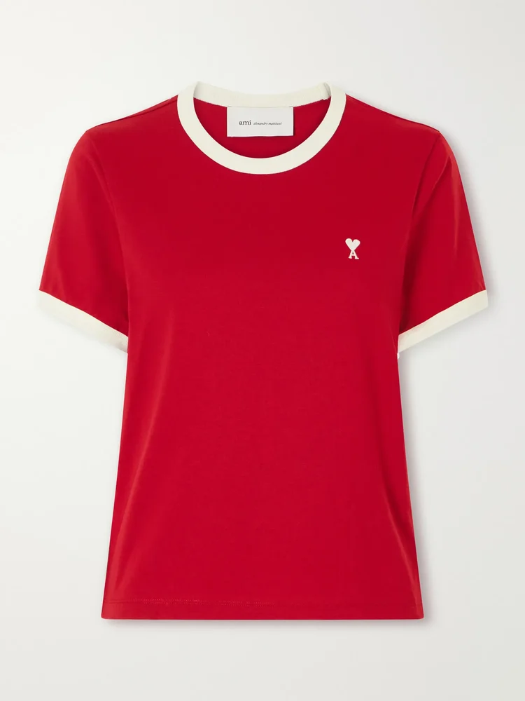 Logo-embroidered cotton-jersey T-shirt