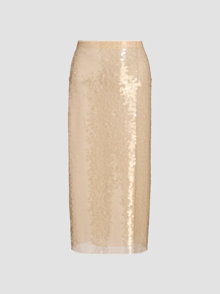 Kiah Sequin Pencil Midi-Skirt