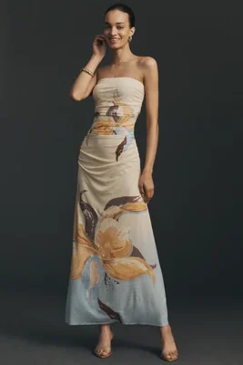 SOVERE Dahlia Strapless Midi Dress