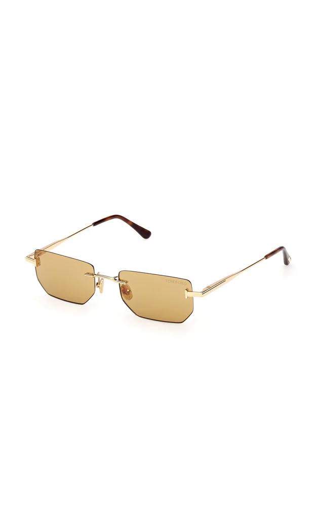 Ethan Rectangle-Frame Metal Sunglasses