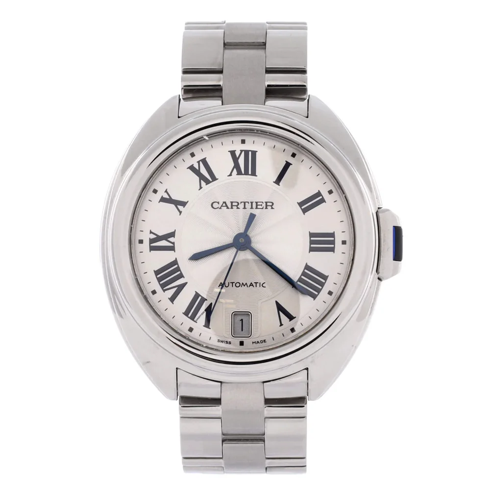 Pre-Owned Cle de Cartier Automatic Watch Stainless Steel 35, Excellent Condition