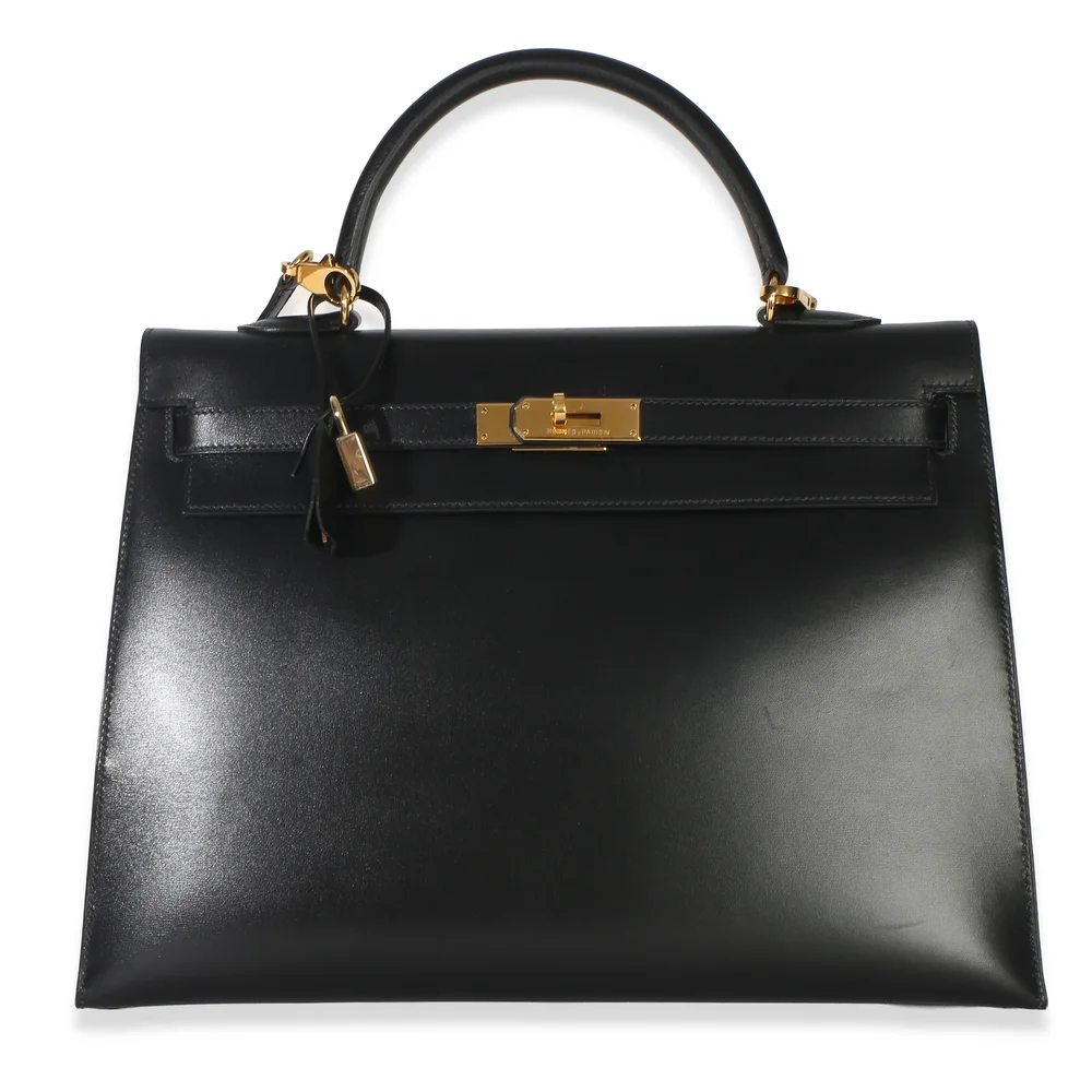 Pre-Owned Kelly Sellier 35 Vintage Black Box with Gold Hardware
