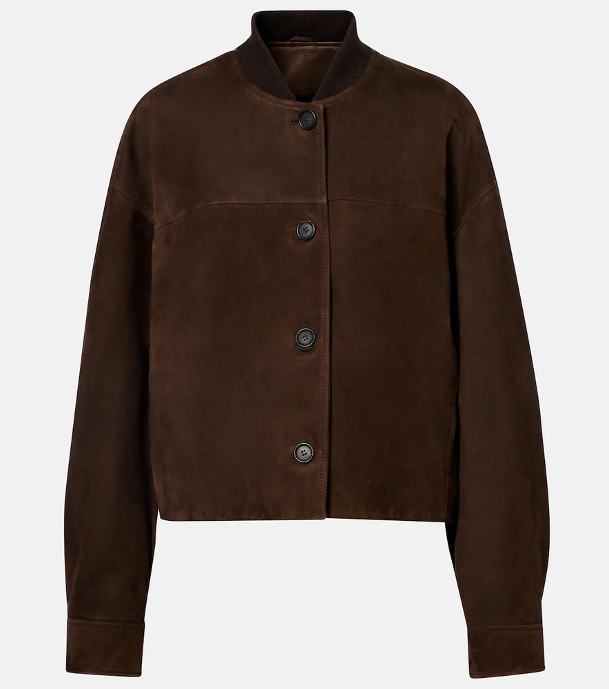 Cropped suede jacket