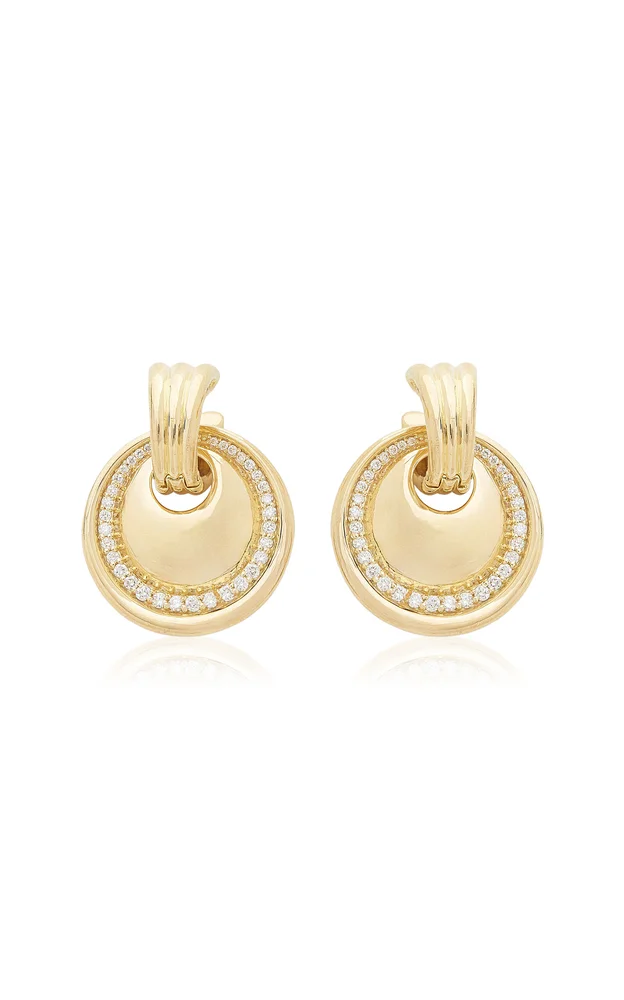 18K Yellow Gold Diamond Earrings