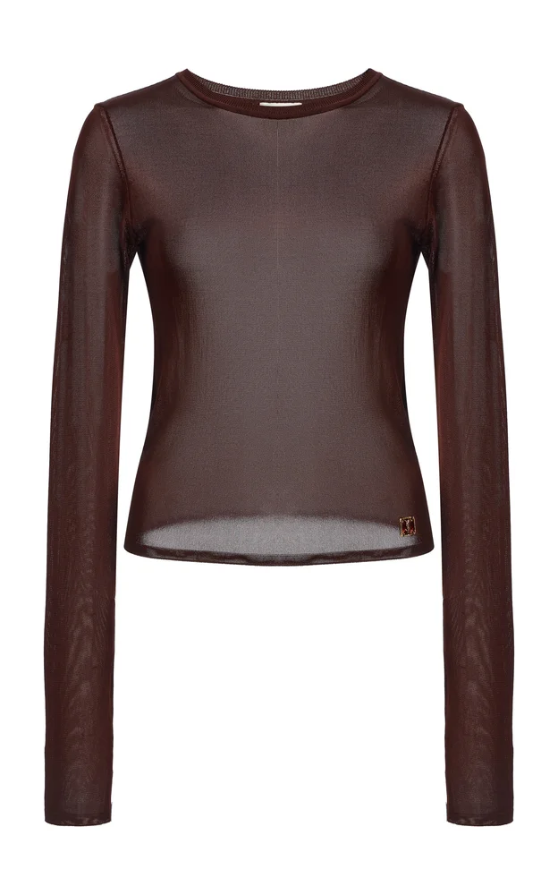 Long-Sleeved Chiffon Top