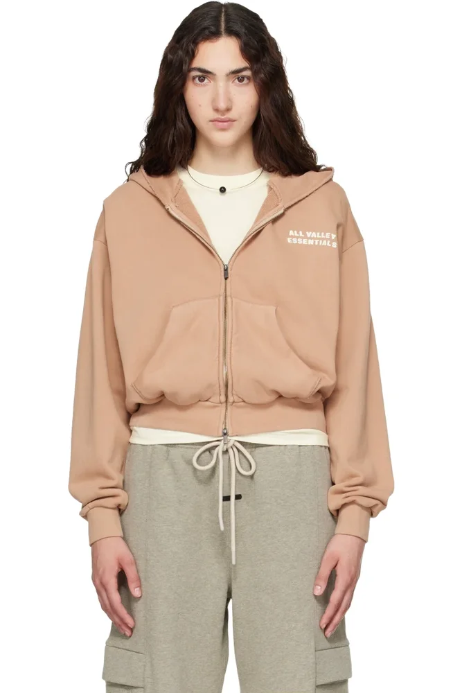 Tan Full Zip Hoodie