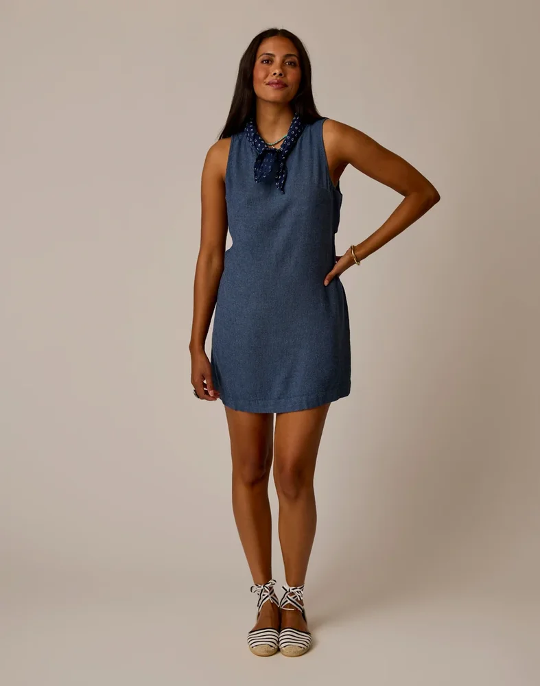 Scottie Linen Dress: Captain Chambray