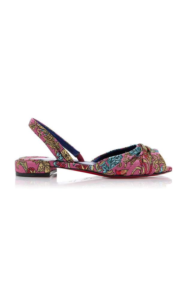 Cordelina Flat Jacquard Florea Slingback Sandals