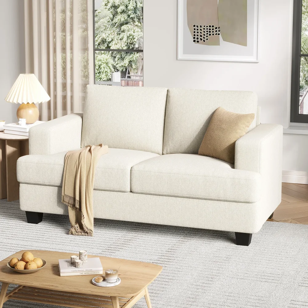 63" 2-Seater Upholstered Square Arm Sofa