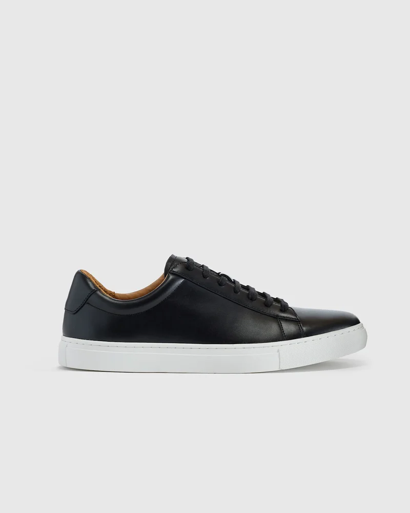 Italian Leather Everyday Sneaker in Black