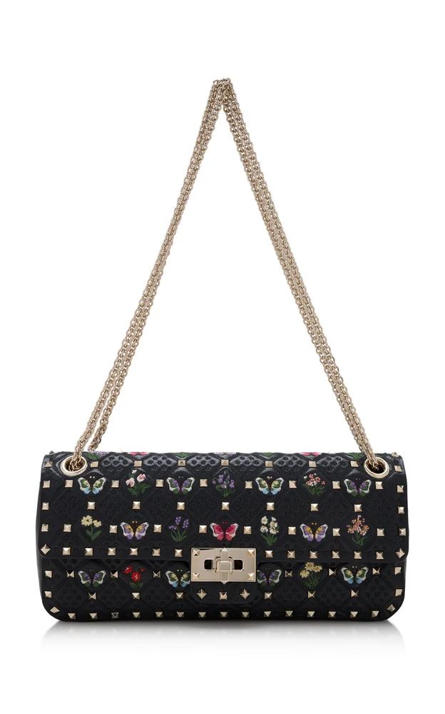 Rockstud Spike Leather Shoulder Bag