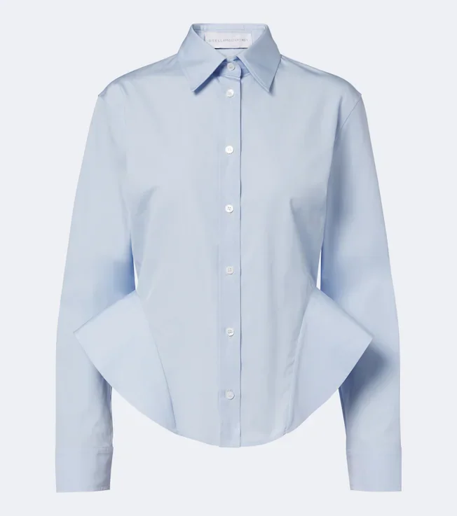 Peplum cotton poplin shirt