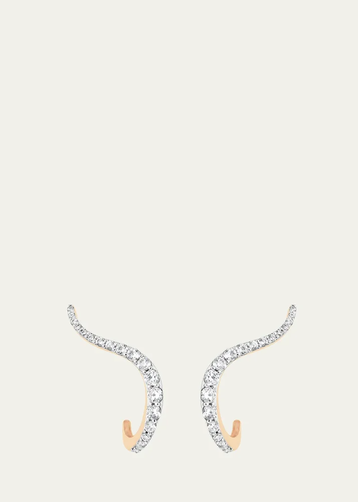 14K Rose Gold Halo Diamond Climber Earrings, 0.5tcw