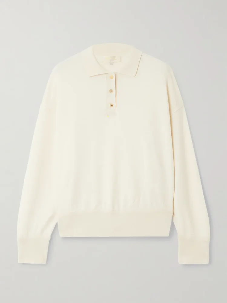 Cocooning cashmere polo sweater