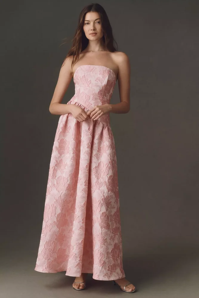 Marlene Asymmetric Strapless Maxi Dress